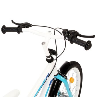 Kinderfiets 18 inch blauw en wit