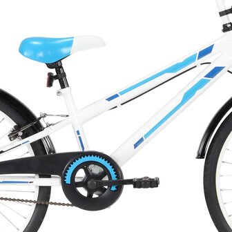 Kinderfiets 24 inch blauw en wit