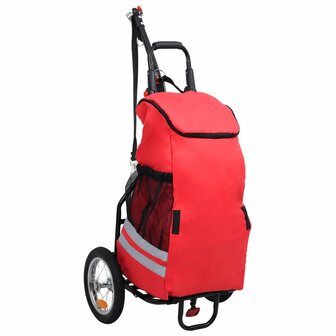 Fietskar inklapbaar met boodschappentas rood en zwart