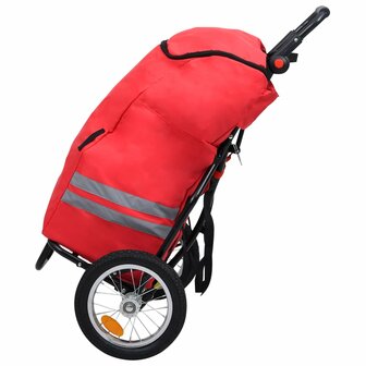 Fietskar inklapbaar met boodschappentas rood en zwart