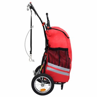 Fietskar inklapbaar met boodschappentas rood en zwart