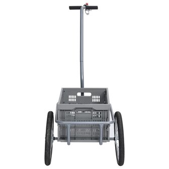 Fietskar met inklapbare transportbox 50 L 150 kg grijs