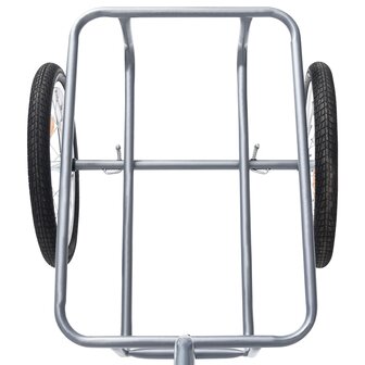 Fietskar met inklapbare transportbox 50 L 150 kg grijs