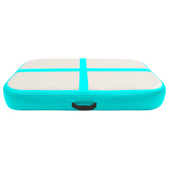 Gymnastiekmat met pomp opblaasbaar 60x100x10 cm PVC groen