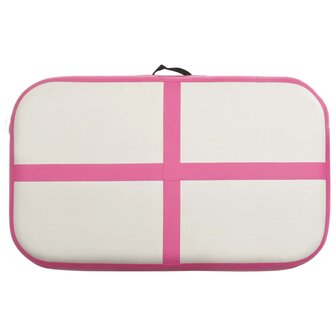 Gymnastiekmat met pomp opblaasbaar 60x100x20 cm PVC roze