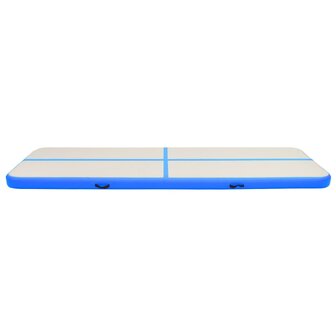 Gymnastiekmat met pomp opblaasbaar 600x100x20 cm PVC blauw