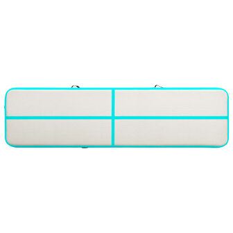 Gymnastiekmat met pomp opblaasbaar 700x100x20 cm PVC groen