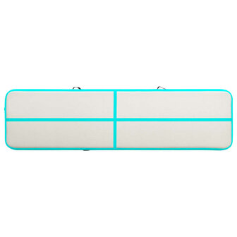 Gymnastiekmat met pomp opblaasbaar 800x100x20 cm PVC groen