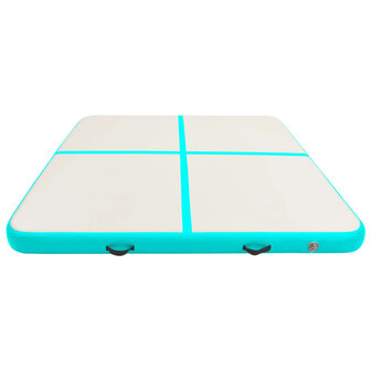 Gymnastiekmat met pomp opblaasbaar 200x200x15 cm PVC groen