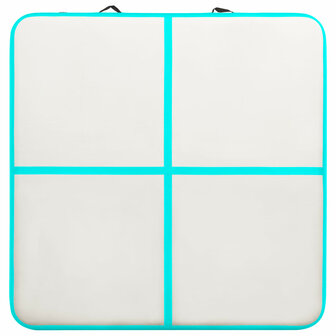 Gymnastiekmat met pomp opblaasbaar 200x200x15 cm PVC groen