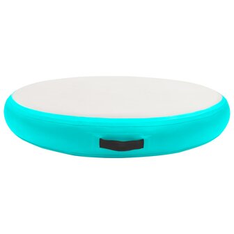 Gymnastiekmat met pomp opblaasbaar 100x100x20 cm PVC groen