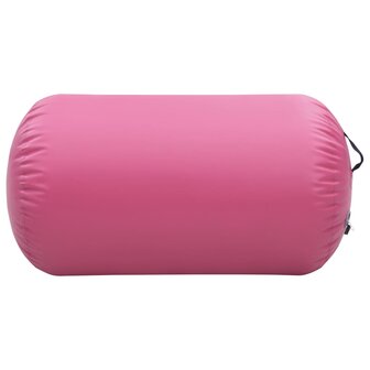 Gymnastiekrol met pomp opblaasbaar 100x60 cm PVC roze