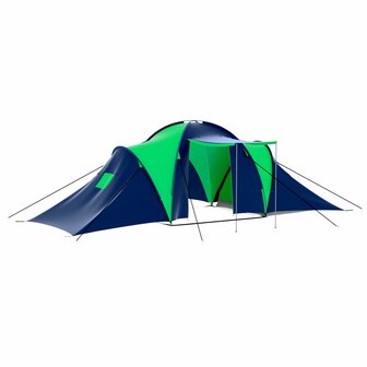 Tent 9-persoons polyester blauw en groen