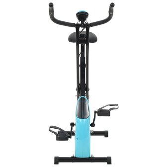 Hometrainer X-bike magnetisch met hartslagmeter zwart en blauw