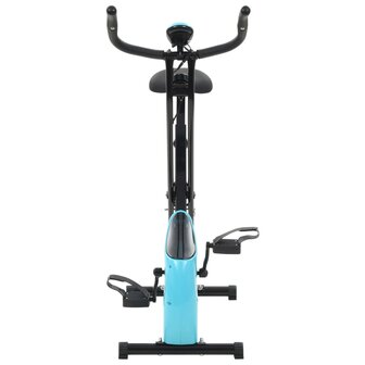 Hometrainer X-bike magnetisch met hartslagmeter zwart en blauw