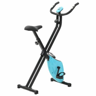 Hometrainer X-bike magnetisch met hartslagmeter zwart en blauw