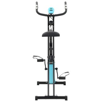 Hometrainer X-bike magnetisch met hartslagmeter zwart en blauw