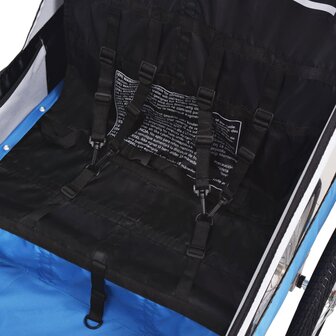 Fietskar voor kinderen 30 kg grijs en blauw