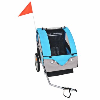 Fietskar voor kinderen 30 kg grijs en blauw
