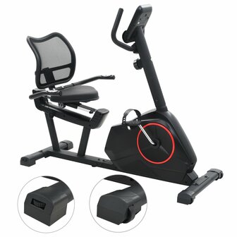 Ligfiets hometrainer magnetisch met hartslagmeter