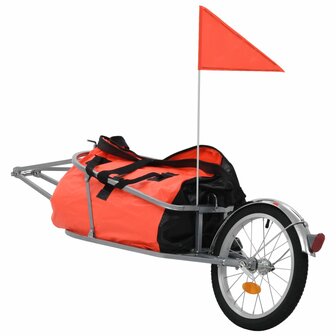 Fietskar met tas oranje en zwart