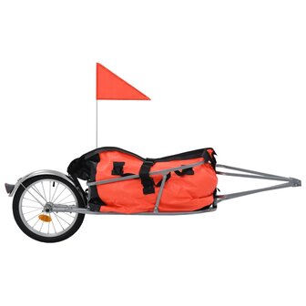 Fietskar met tas oranje en zwart