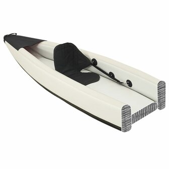 Kajak opblaasbaar 375x72x31 cm polyester zwart