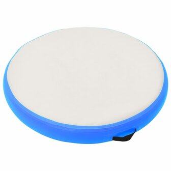 Gymnastiekmat met pomp opblaasbaar 100x100x10 cm PVC blauw