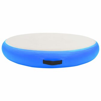 Gymnastiekmat met pomp opblaasbaar 100x100x10 cm PVC blauw