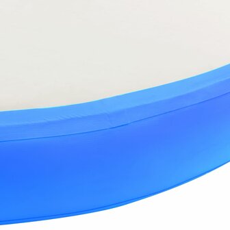 Gymnastiekmat met pomp opblaasbaar 100x100x10 cm PVC blauw