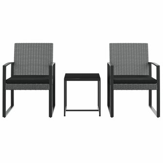 3-delige Tuinset met kussens polypropeen rattan donkergrijs 8720845758646 3