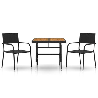 3-delige Tuinset poly rattan zwart 8720287145172 2