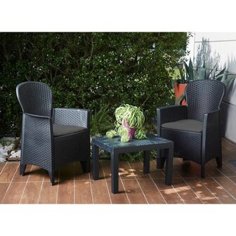 ProGarden 3-delige Tuinset met kussens Akita antracietkleurig 8009271591042 1
