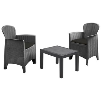 ProGarden 3-delige Tuinset met kussens Akita antracietkleurig 8009271591042 2