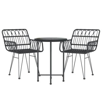 3-delige Tuinset poly rattan zwart 8720845818197 3