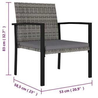3-delige Tuinset poly rattan grijs 8720286301302 12