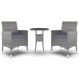 3-delige Tuinset poly rattan grijs 8720286203064 2