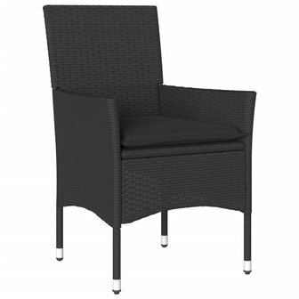 3-delige Tuinset met kussens poly rattan en glas zwart 8721102491078 3