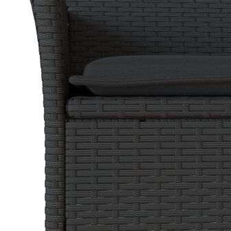 3-delige Tuinset met kussens poly rattan en glas zwart 8721102491078 5