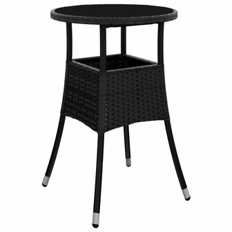 3-delige Tuinset met kussens poly rattan en glas zwart 8721102491078 6
