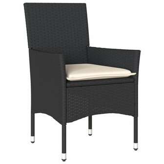 3-delige Tuinset met kussens poly rattan en glas zwart 8721102491054 3
