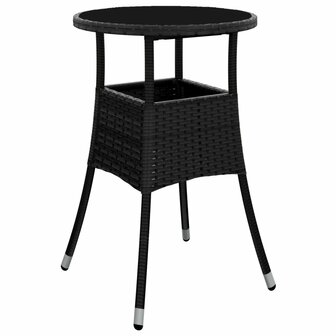 3-delige Tuinset met kussens poly rattan en glas zwart 8721102491054 4