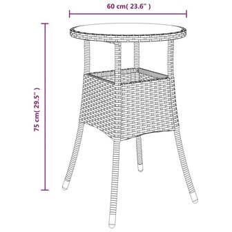 3-delige Tuinset met kussens poly rattan en glas zwart 8721102491054 9