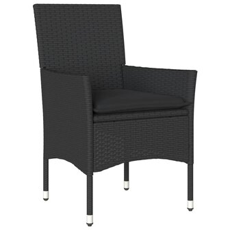 3-delige Tuinset met kussens poly rattan en acaciahout zwart 8721102492198 3
