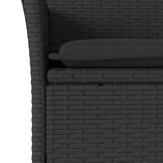 3-delige Tuinset met kussens poly rattan en acaciahout zwart 8721102492198 5