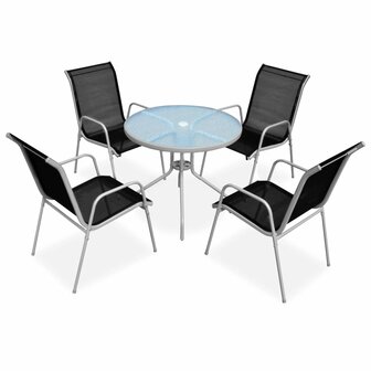 5-delige Tuinset staal zwart 8718475508281 1