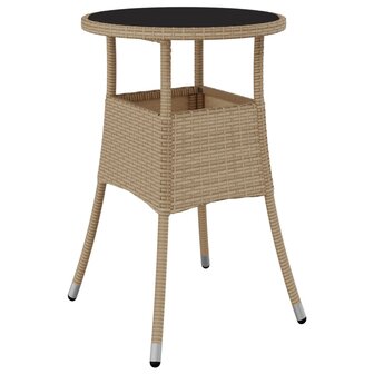 3-delige Tuinset met kussens poly rattan en glas beige 8721102491139 4