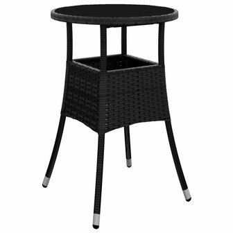 3-delige Tuinset met kussens poly rattan en glas zwart 8721102492112 4