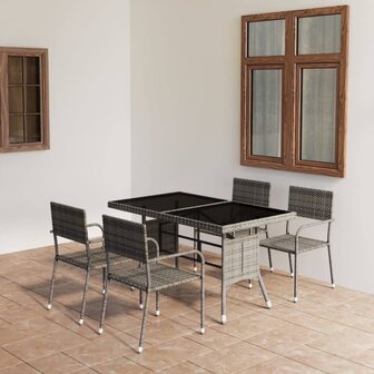 5-delige Tuinset poly rattan antracietkleurig en grijs 8720286225813 1