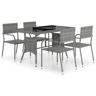 5-delige Tuinset poly rattan antracietkleurig en grijs 8720286225813 2